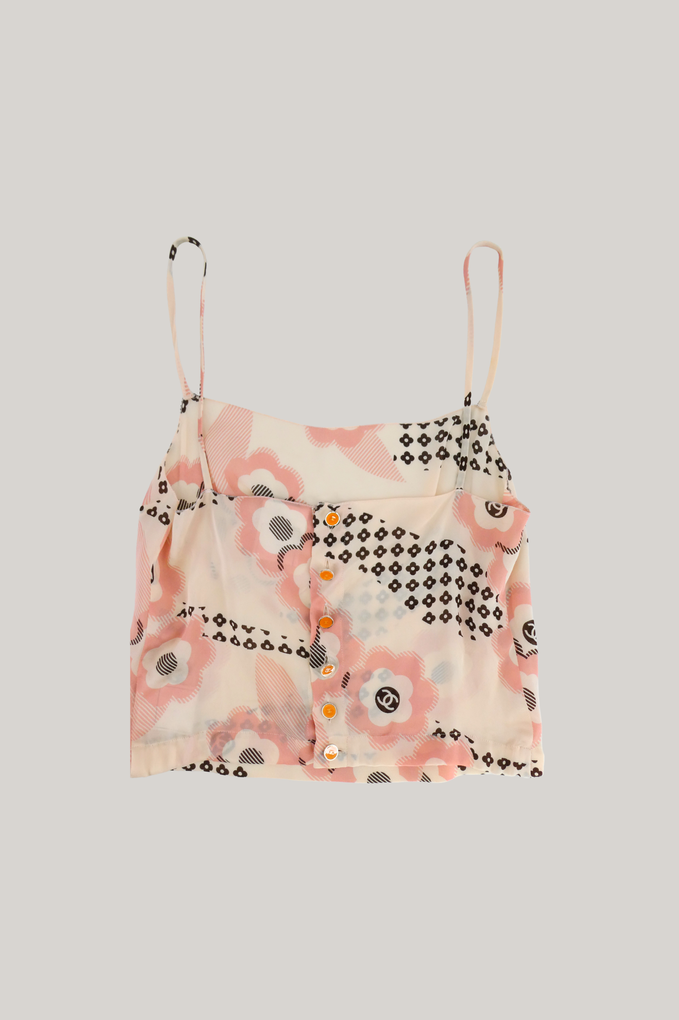 2005 Summer Chanel Silk Camellia Top (FR 36)