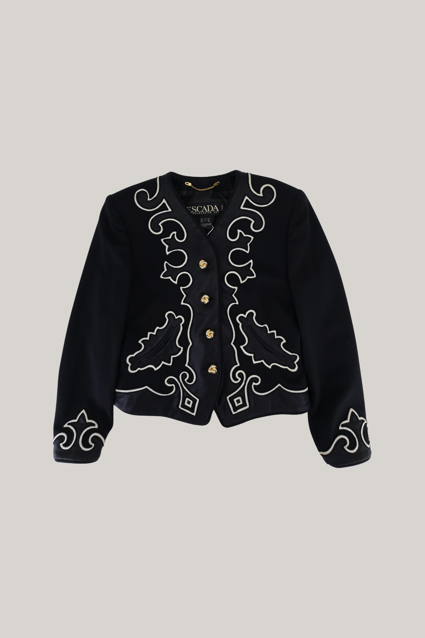 Vintage Escada Black Blazer (38)