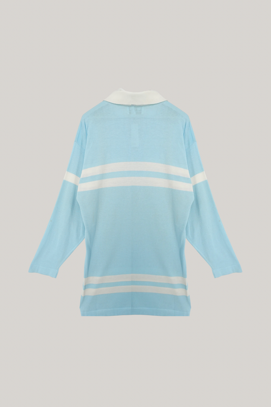Vintage Chanel Blue & White Stripes Polo Shirt Dress