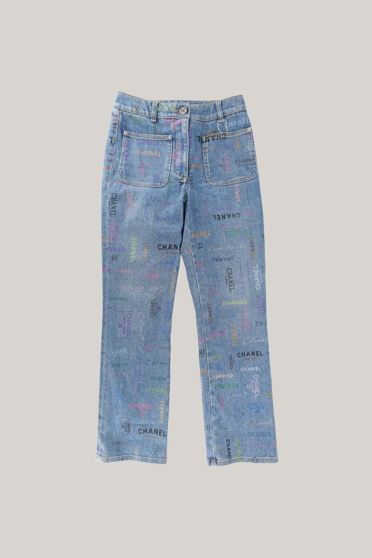 2022 Chanel Logo Denim Jeans (FR 36)