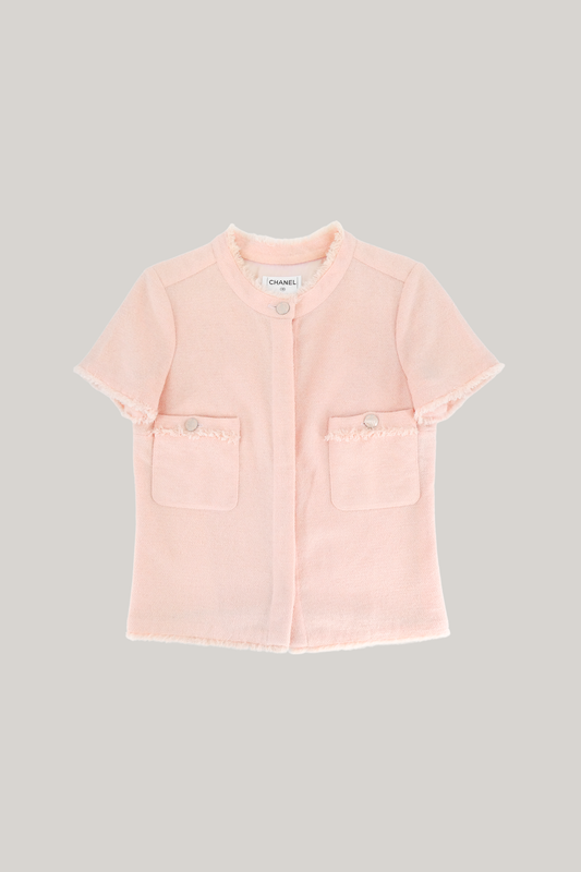 2008 Cruise Chanel Pink Wool Jacket (FR 34)
