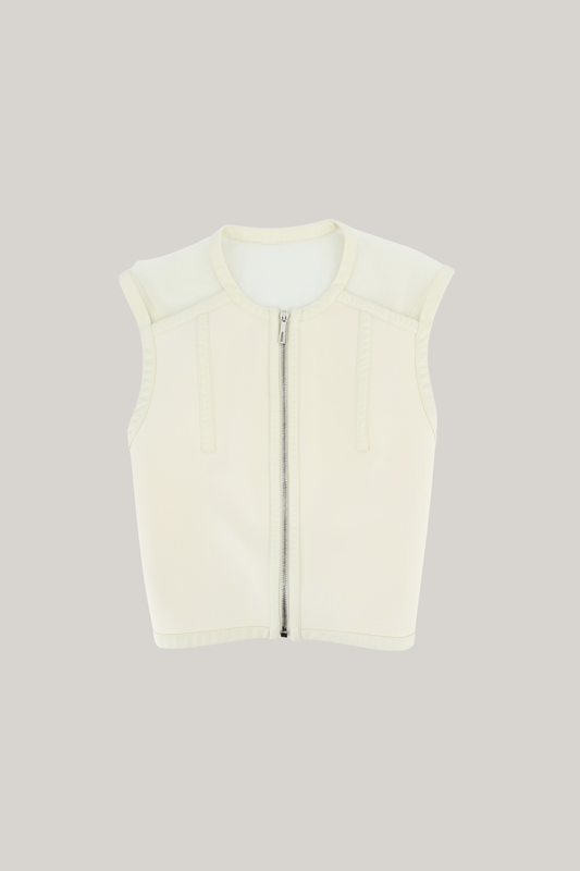 Hermes Ivory Cropped Vest  (36)