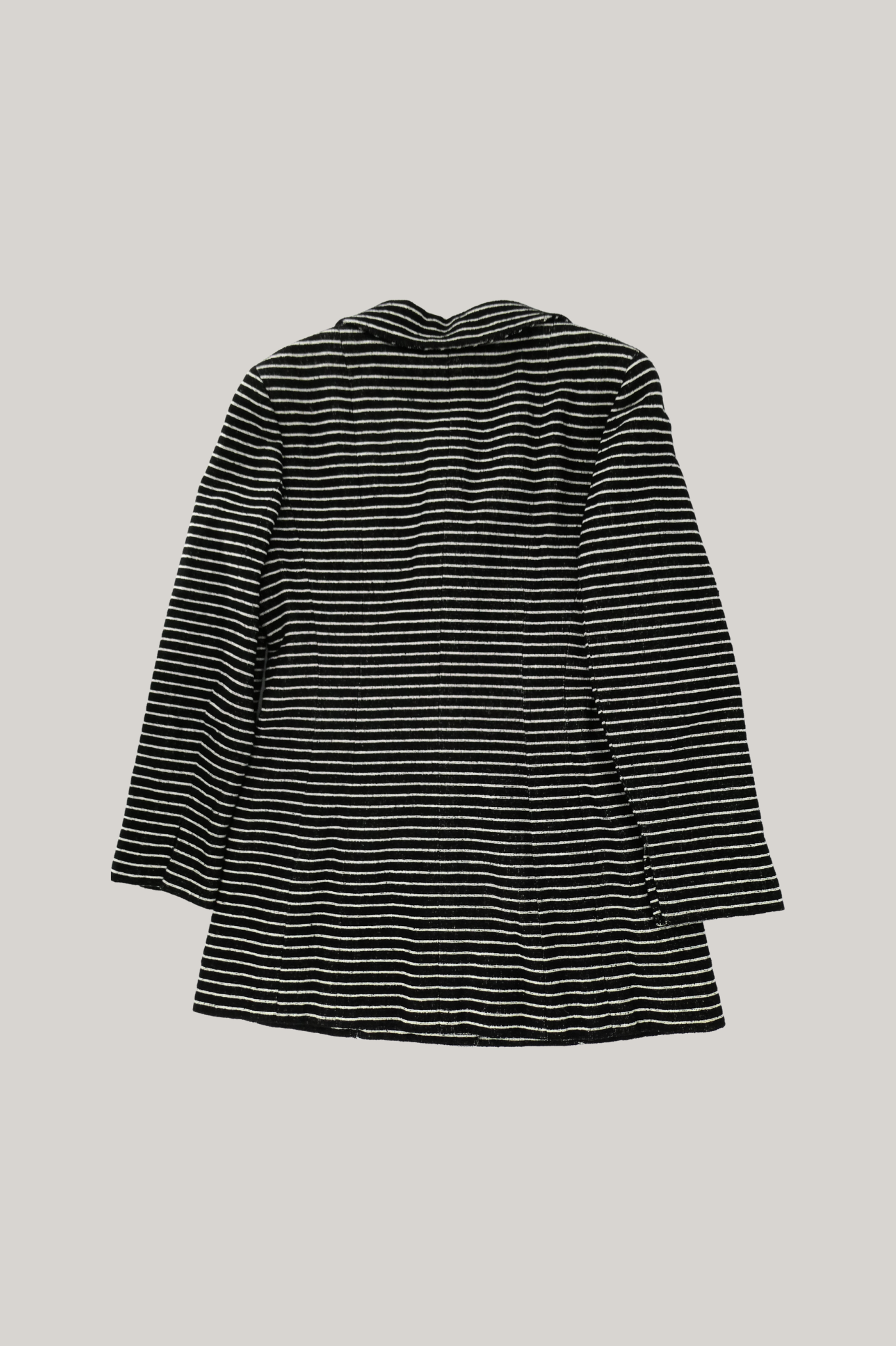 2001 Cruise Chanel Black Tweed Sequin Stripe Jacket (FR 38)