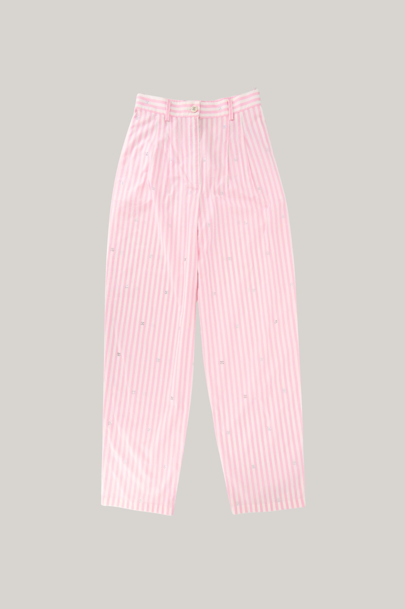 2014 Chanel Pink Stripes Pants (FR 34)