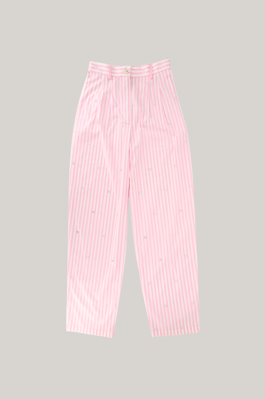 2014 Chanel Pink Stripes Pants (FR 34)