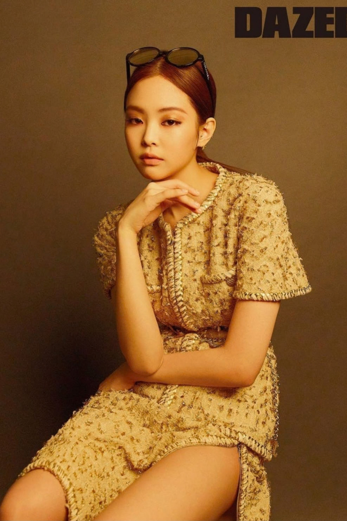 2019 Chanel Gold Short Sleeve Tweed Jacket (FR 34)