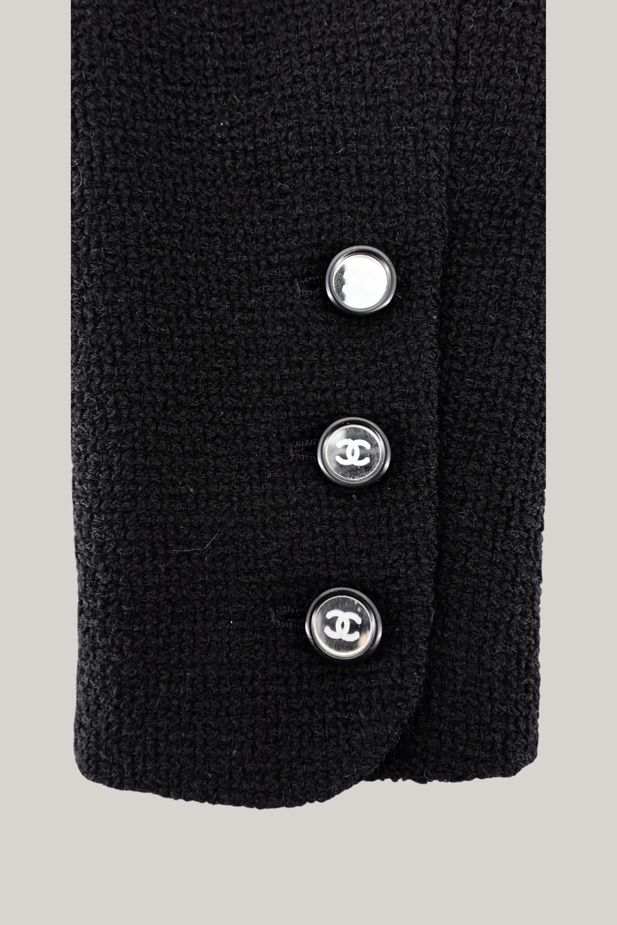 1995 Cruise Chanel Black Jacket with Mirror Buttons