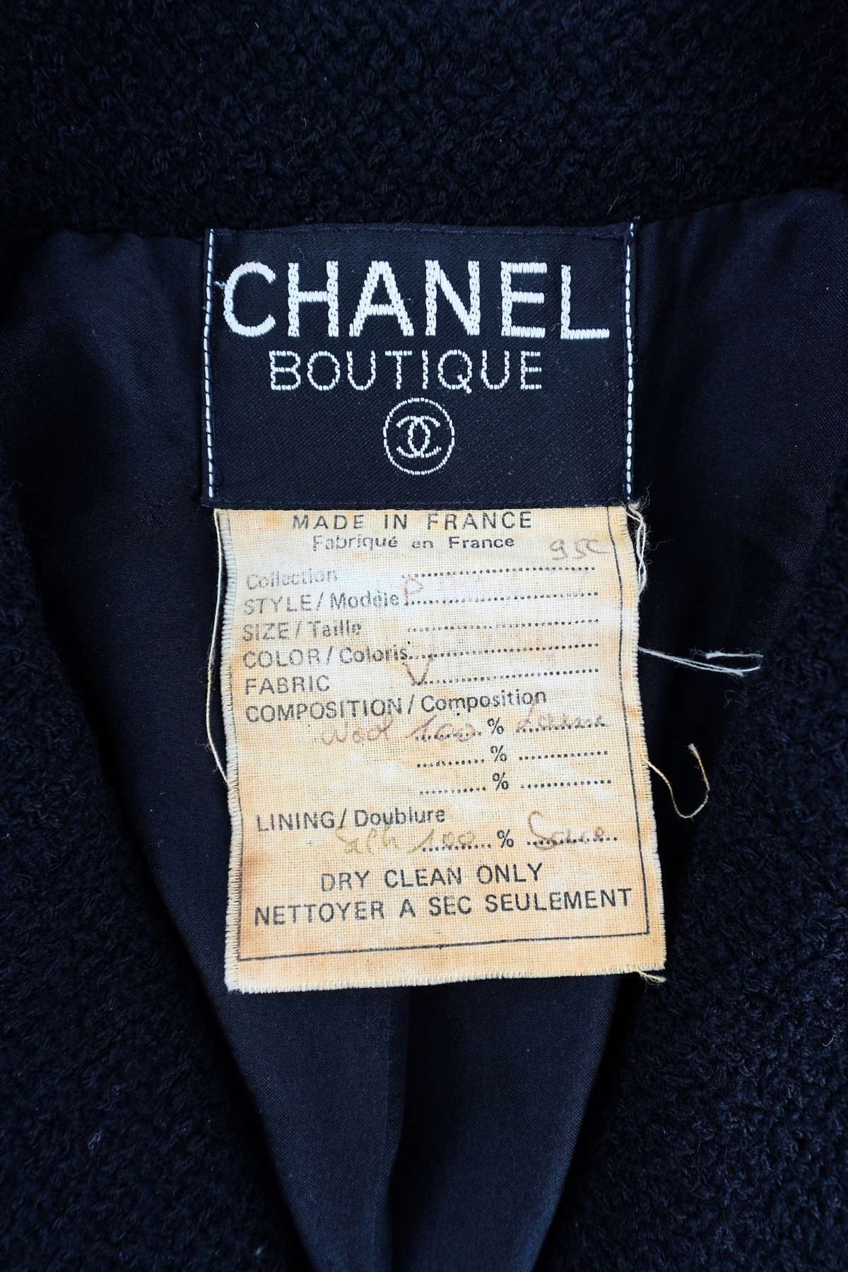 1995 Cruise Chanel Black Jacket with Mirror Buttons