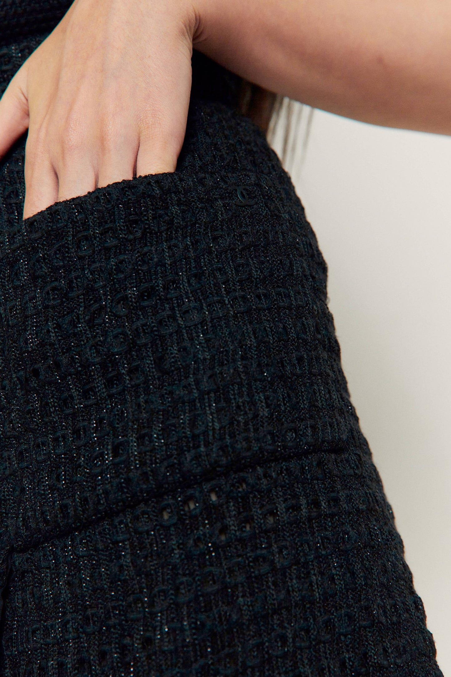 Chanel Black Tweed Skirt