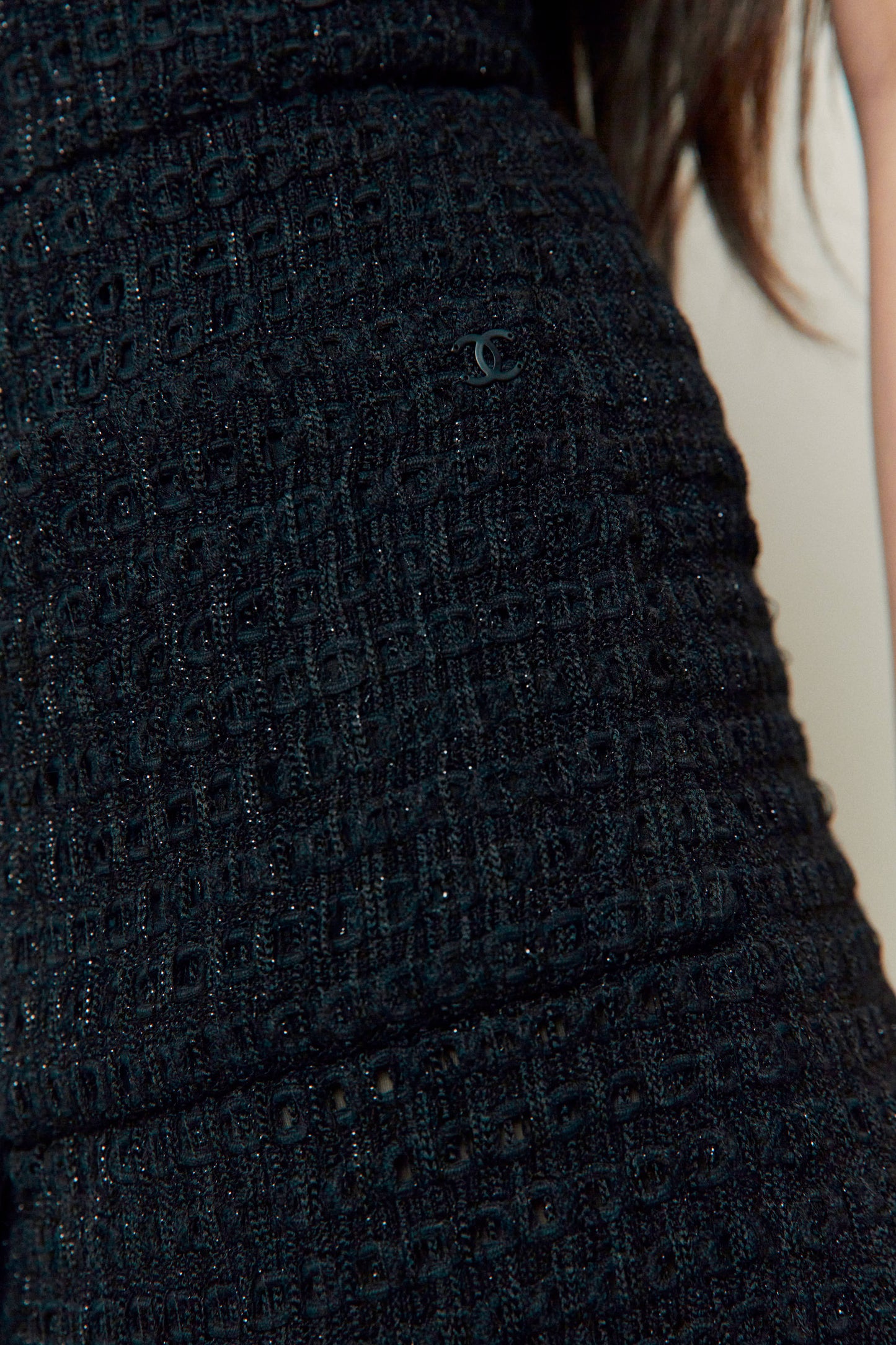 Chanel Black Tweed Skirt