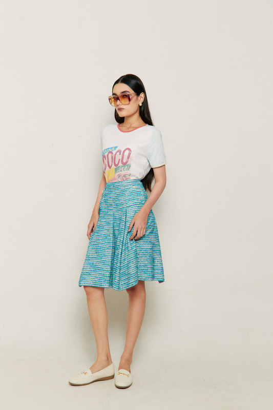 2001 Chanel Metallic Tweed Skirt