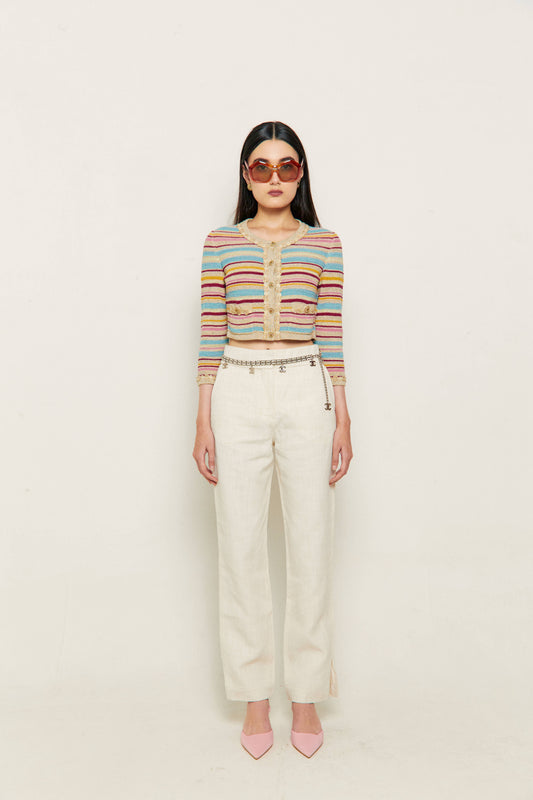 2011 Chanel Multicolor Stripped Cardigan