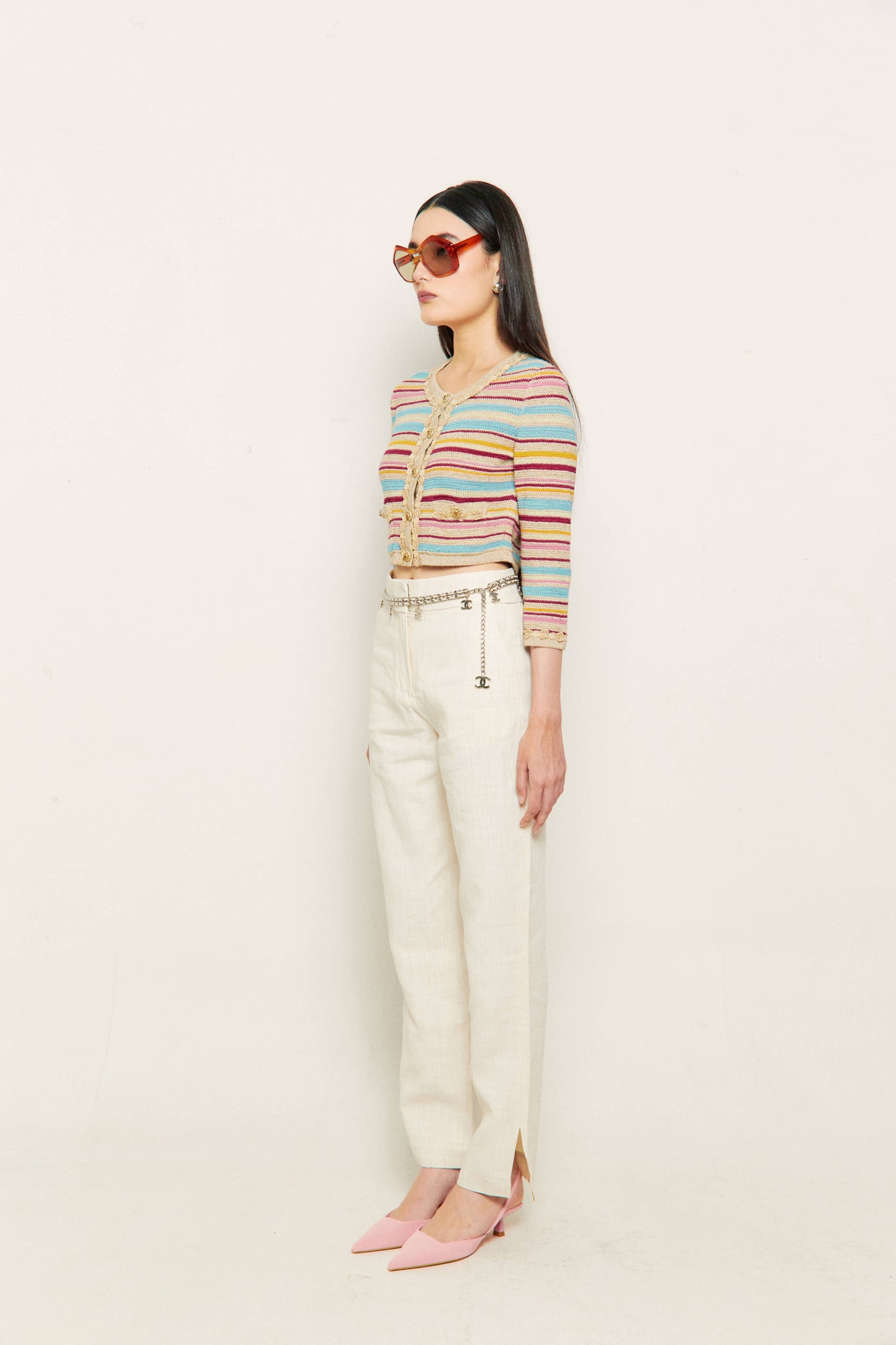 2011 Chanel Multicolor Stripped Cardigan