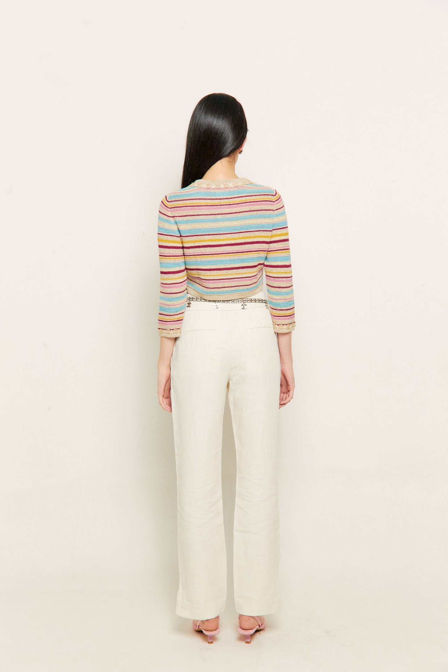2011 Chanel Multicolor Stripped Cardigan