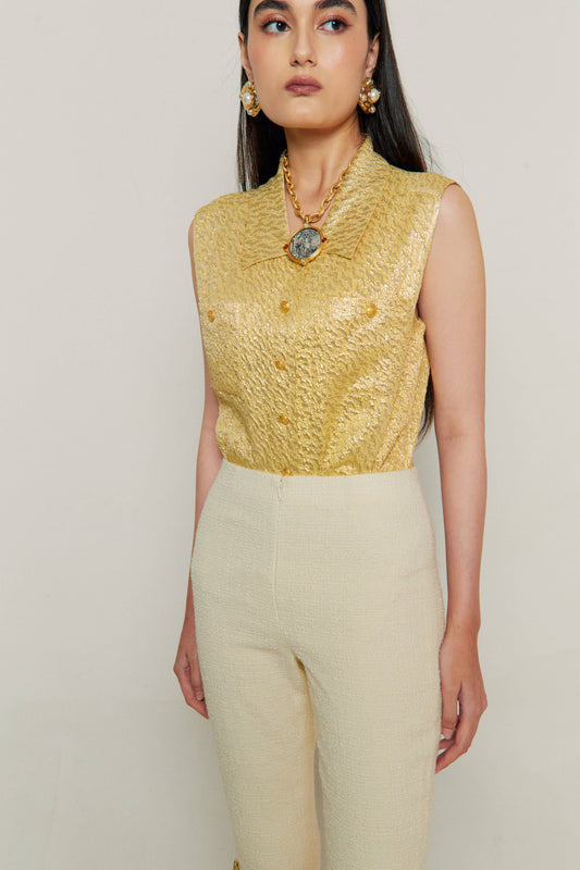 1996 Vintage Chanel Gold Top