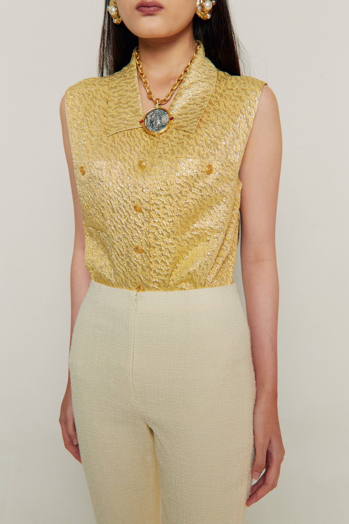 1996 Vintage Chanel Gold Top