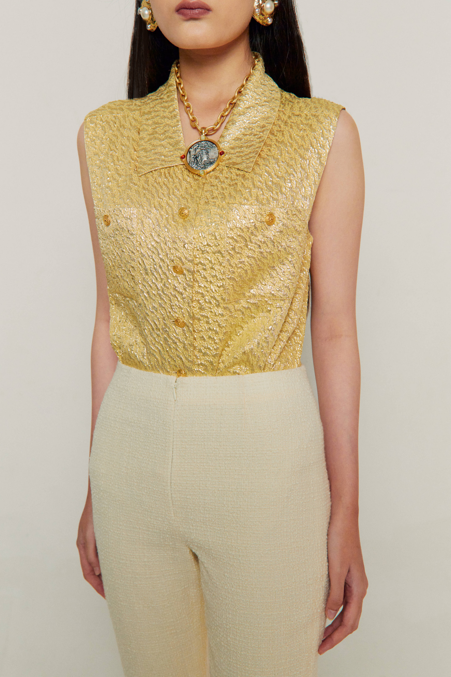 1996 Vintage Chanel Gold Top