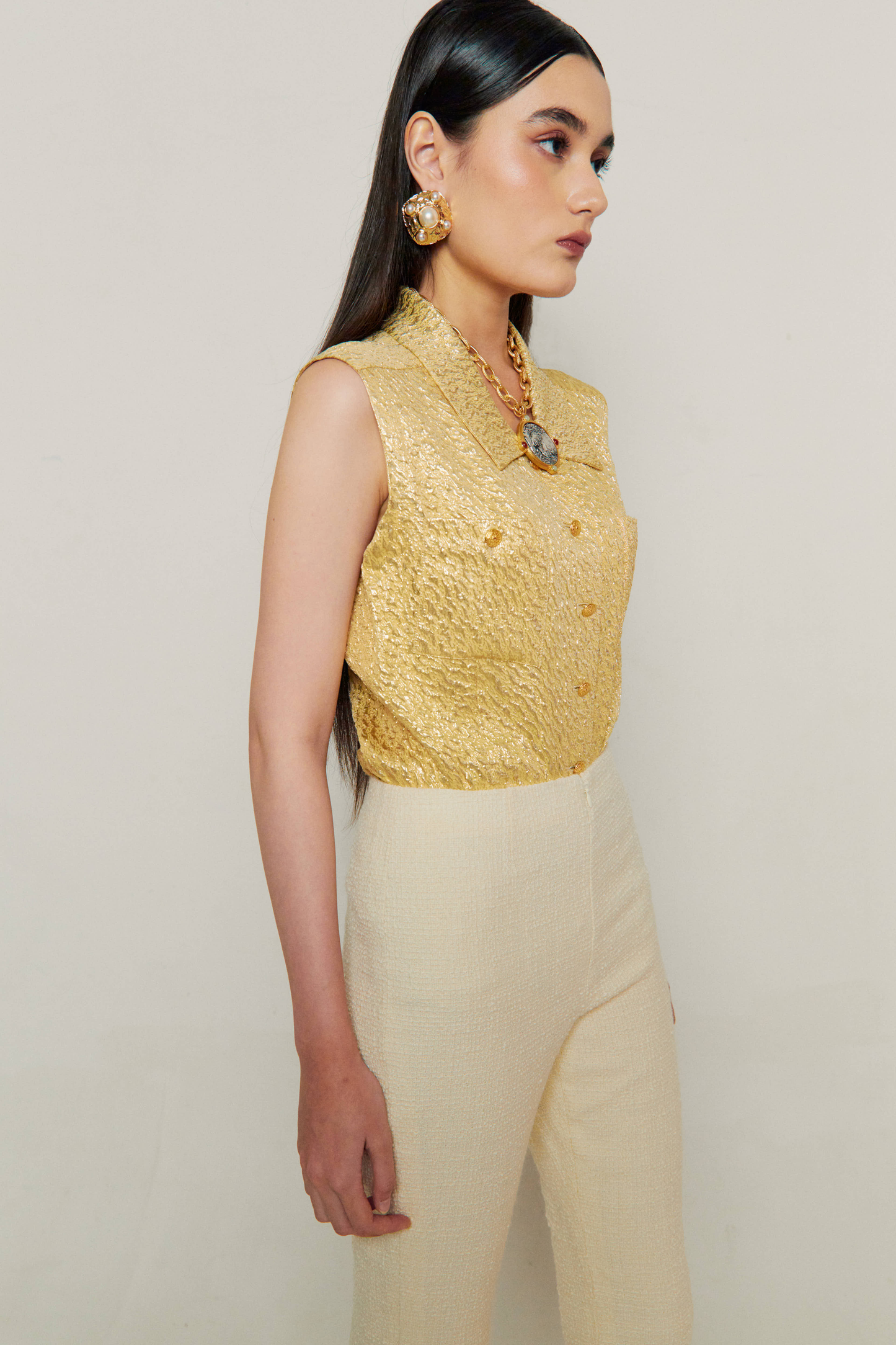 1996 Vintage Chanel Gold Top