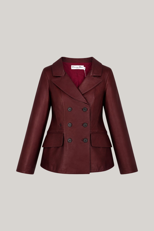 Christian Dior Burgundy  Leather Jacket