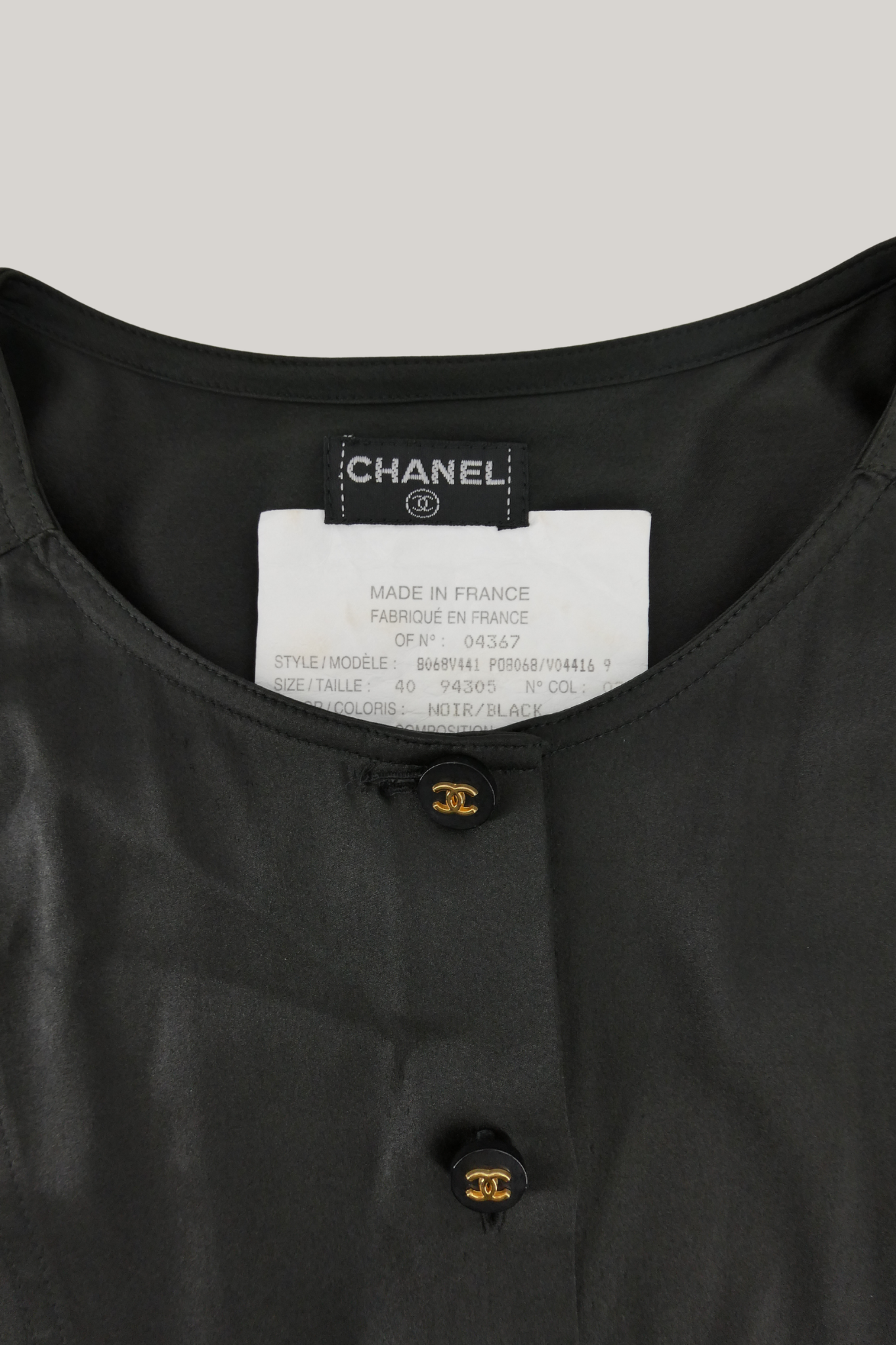 Chanel Black Silk Shirt