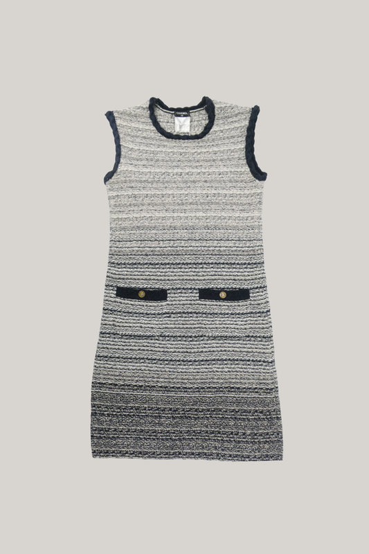2012 Spring Chanel Gradated Tweed Knit Sleeveless Dress (FR 36)