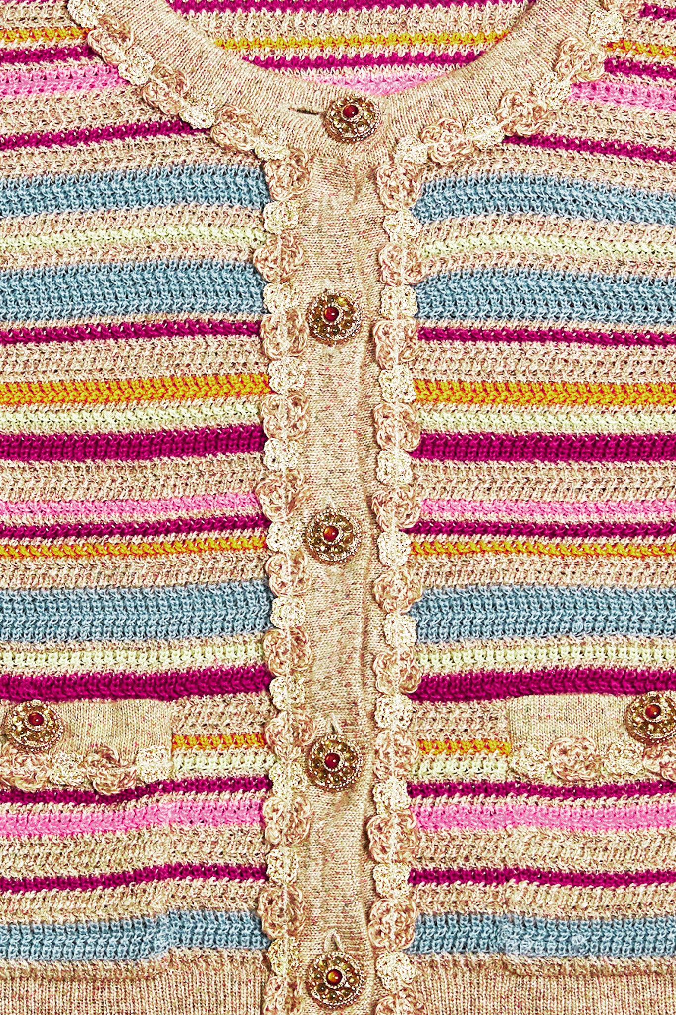 2011 Chanel Multicolor Stripped Cardigan