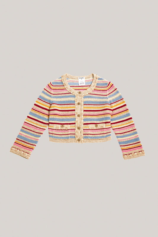 2011 Chanel Multicolor Stripped Cardigan