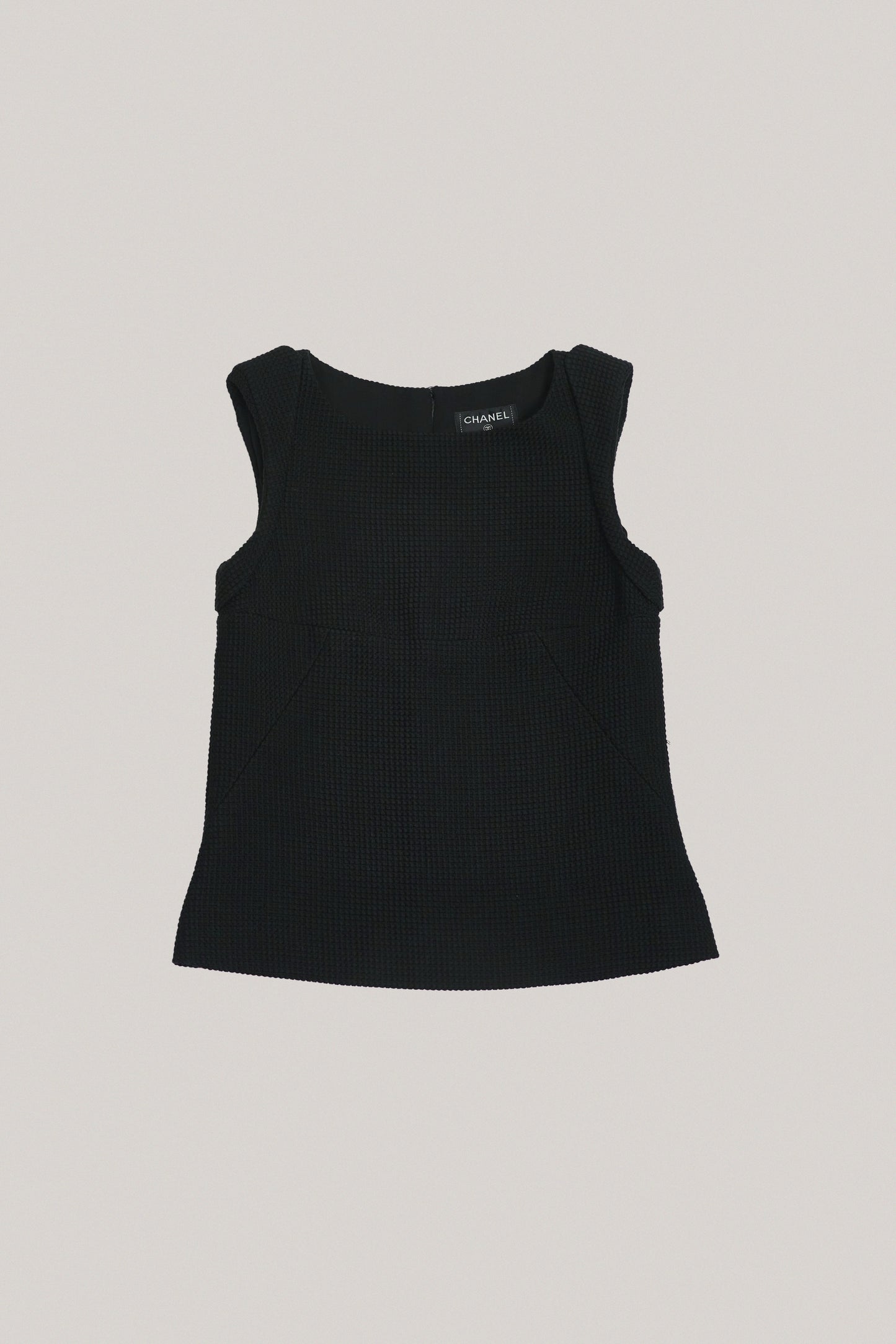 Chanel Black Tweed Sleeveless Top