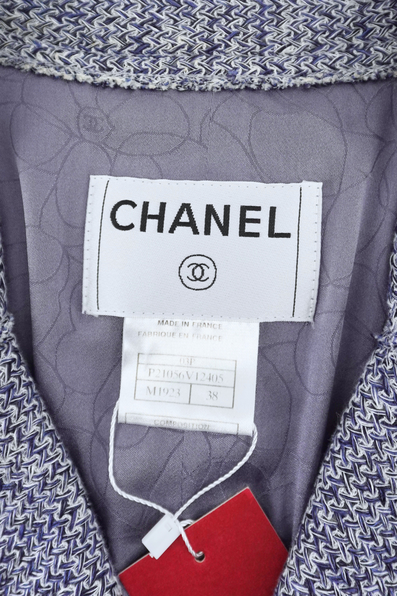 2003 Spring Chanel Grey Blue Jacket (FR 38)