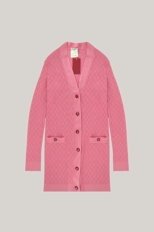 Chanel Pink Long Cardigan (FR 38)