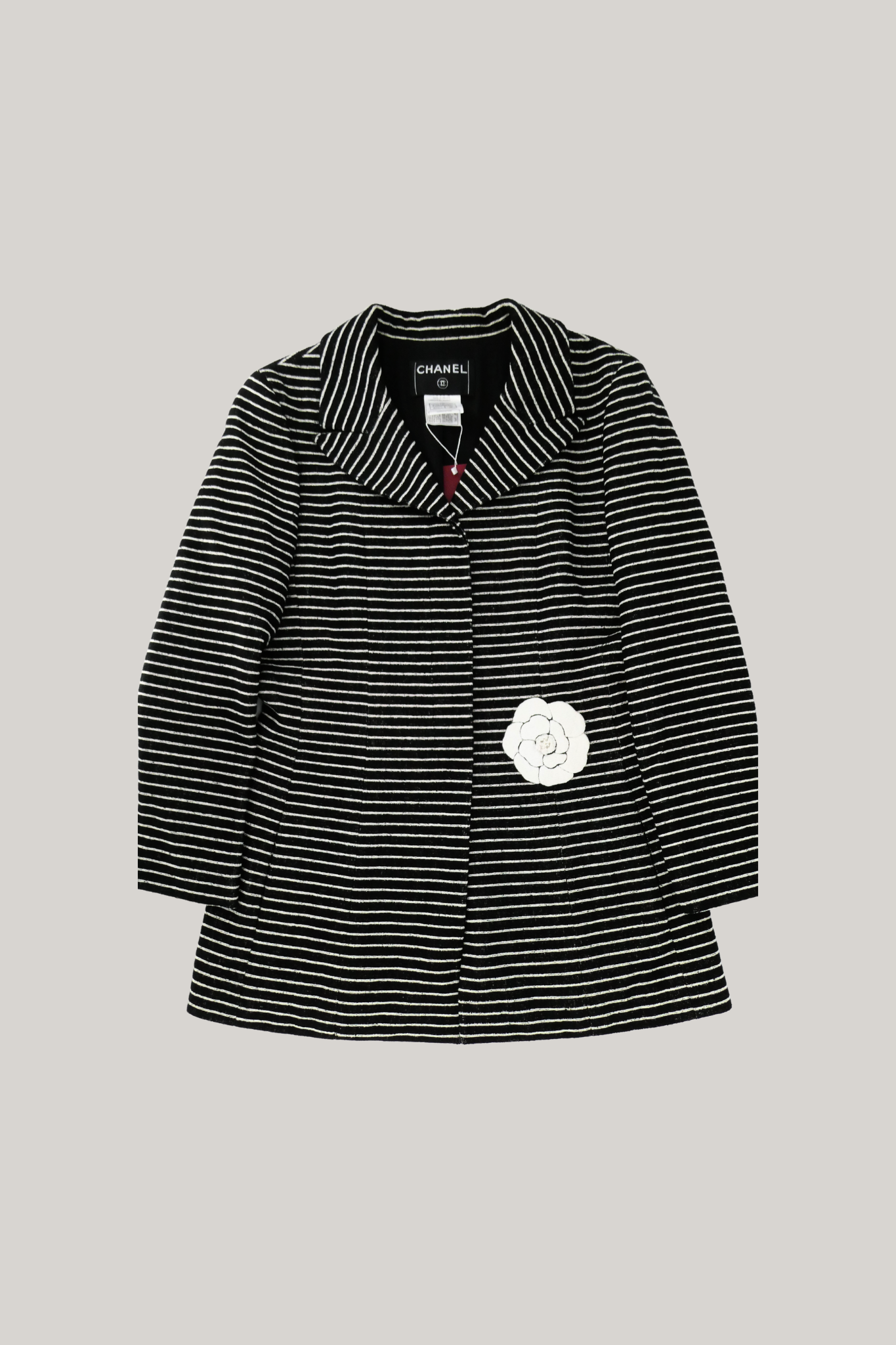 2001 Cruise Chanel Black Tweed Sequin Stripe Jacket (FR 38)
