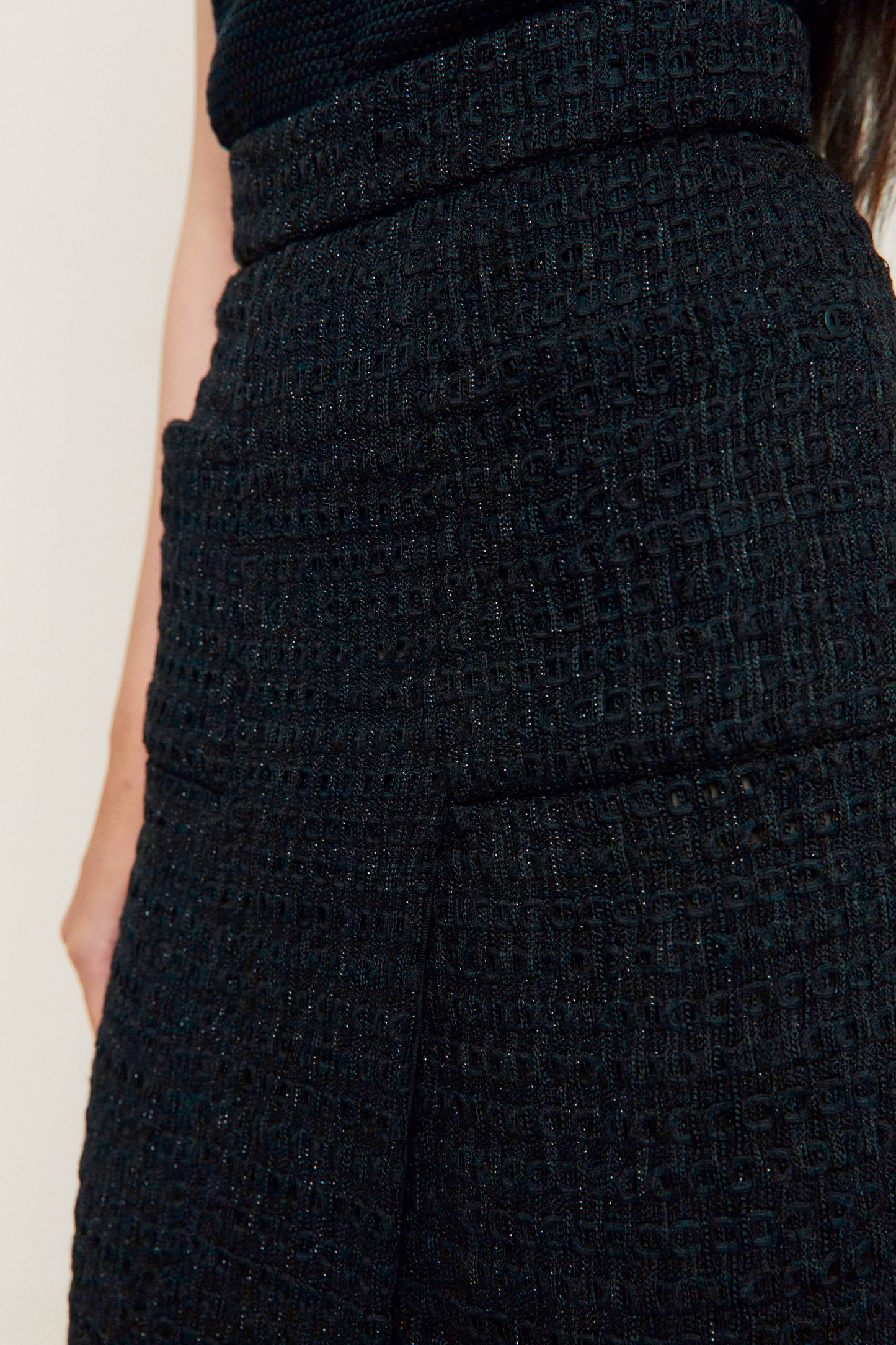 Chanel Black Tweed Skirt