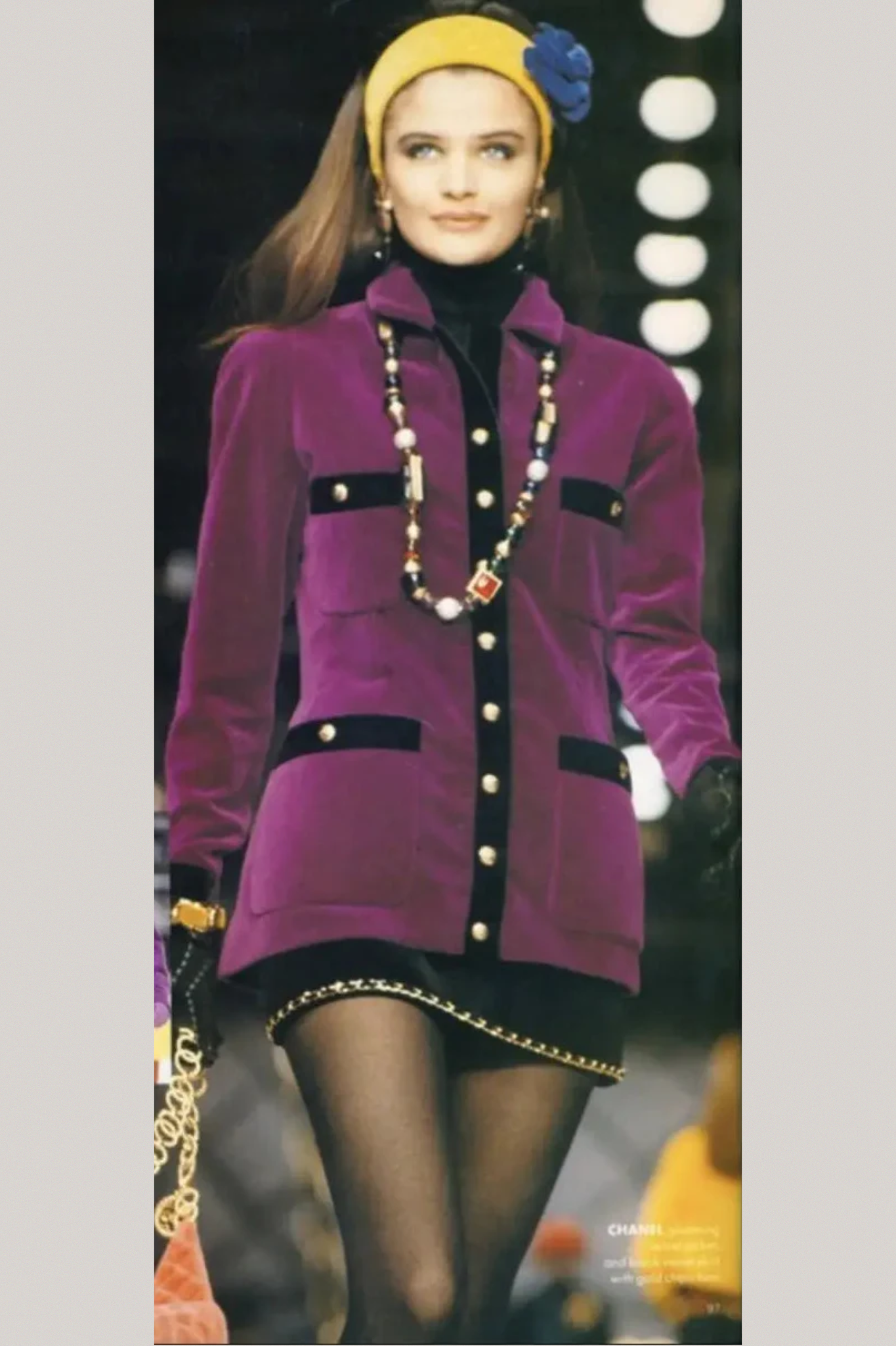 1990 Vintage Chanel Black Velvet Skirt